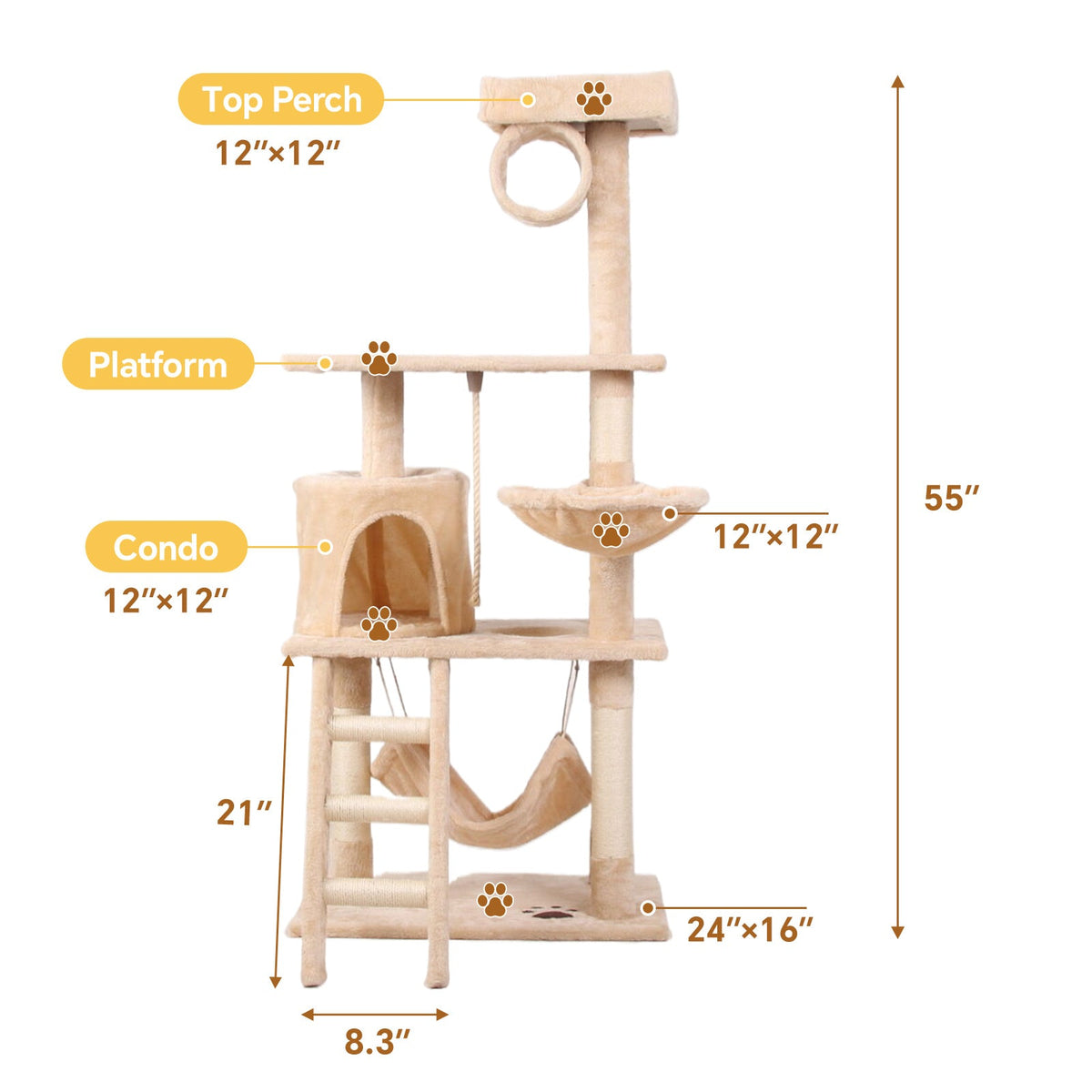 Modern Cat Climbing Frame — Wall-Style Tower