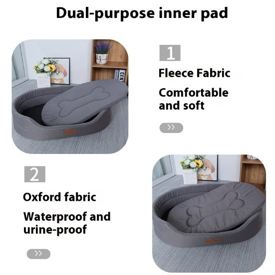 Waterproof Fleece Dog Bed — All Weather Comfort