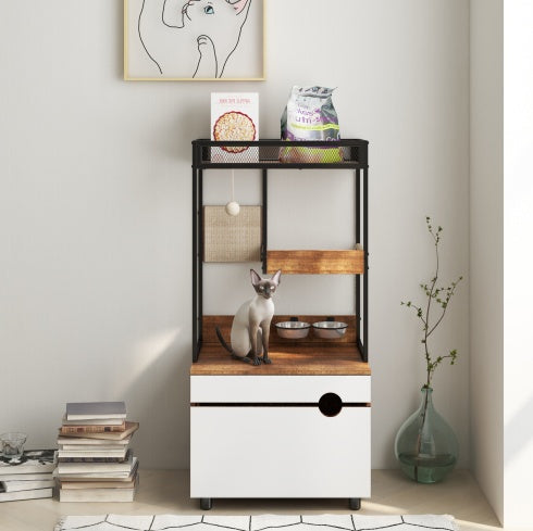 Kattenbak ombouw met krabpaal, Kattenmeubel, Kattenkast