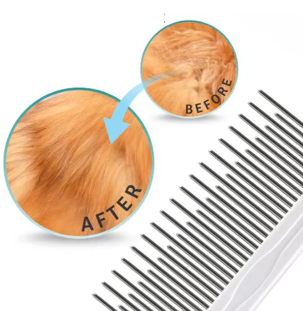 Pet Grooming Pin Comb — Detangle & Deshed
