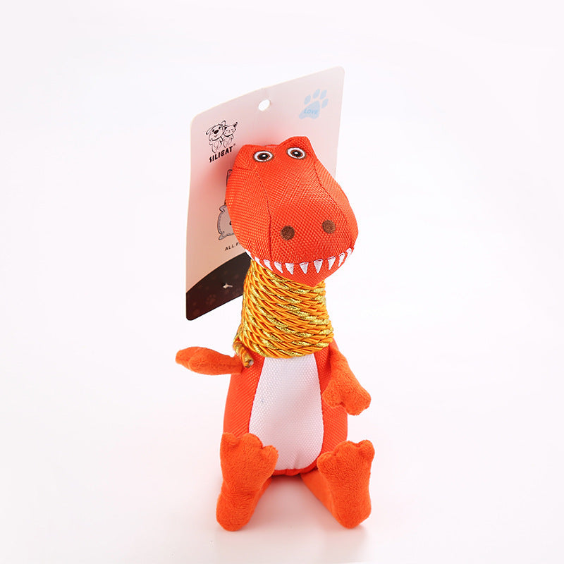 Plush Dinosaur Squeaky Chew Toy — Tough Play
