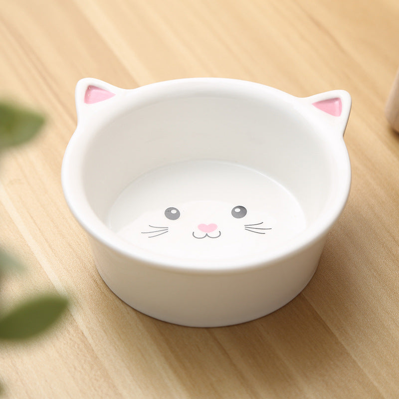 Keramische voerbak voor katten met gezicht – Gemakkelijk schoon te maken