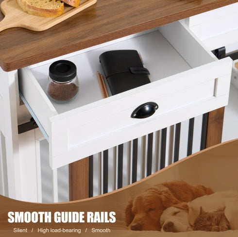 Wooden Furniture-Style Dog Crate — Double Door