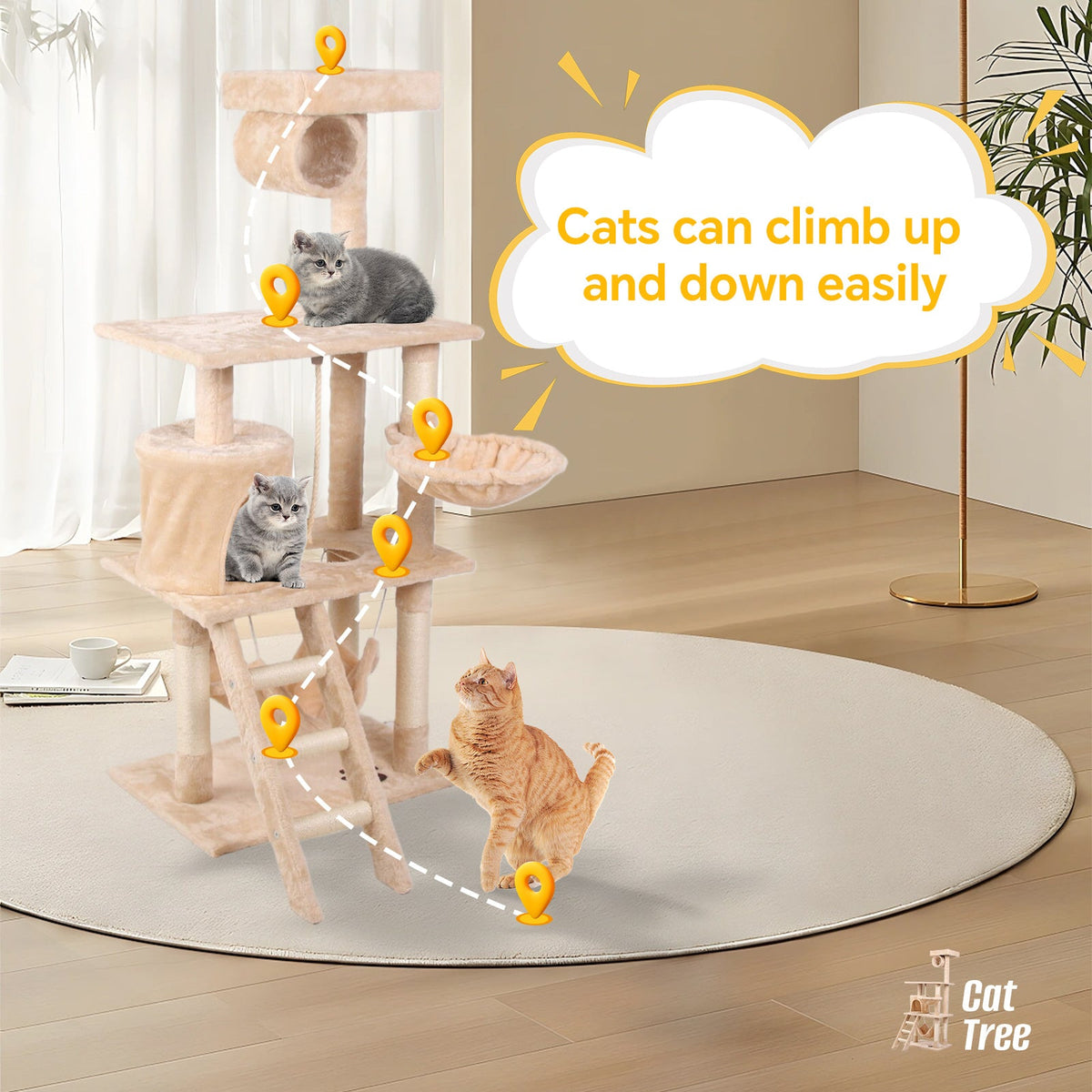 Modern Cat Climbing Frame — Wall-Style Tower