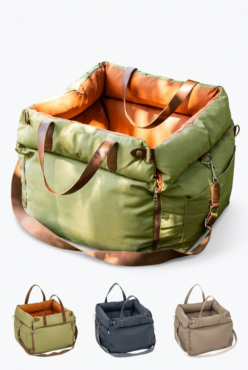 Dog car booster seat in green with color options