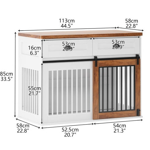 Wooden Furniture-Style Dog Crate — Double Door