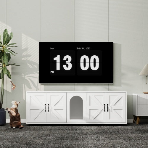 Moderne Kattenbakmeubel Met Dubbele Ruimte, Houten Kattenbakmeubel Met Kattenluik