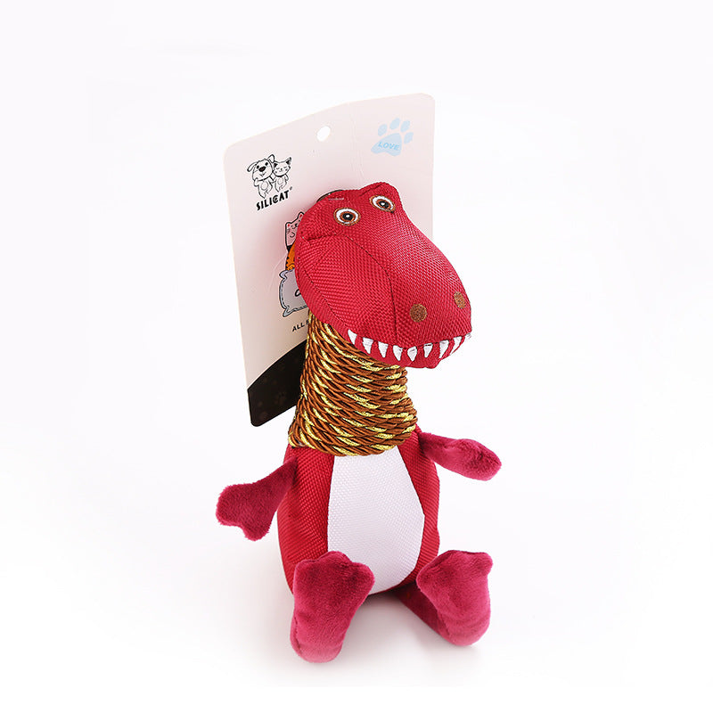 Plush Dinosaur Squeaky Chew Toy — Tough Play