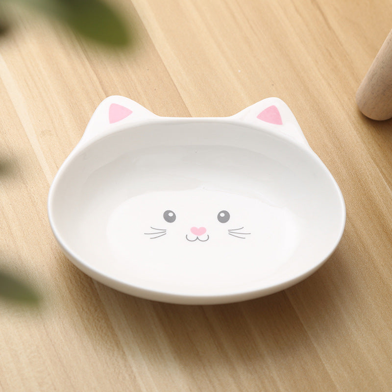 Keramische voerbak voor katten met gezicht – Gemakkelijk schoon te maken