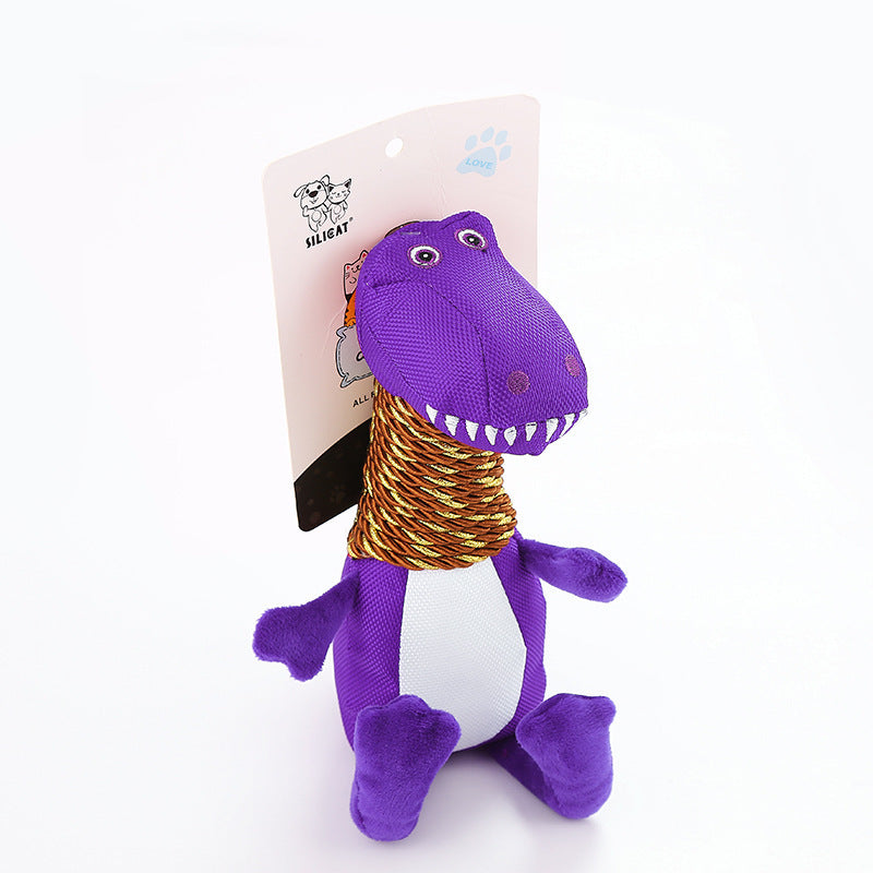 Plush Dinosaur Squeaky Chew Toy — Tough Play